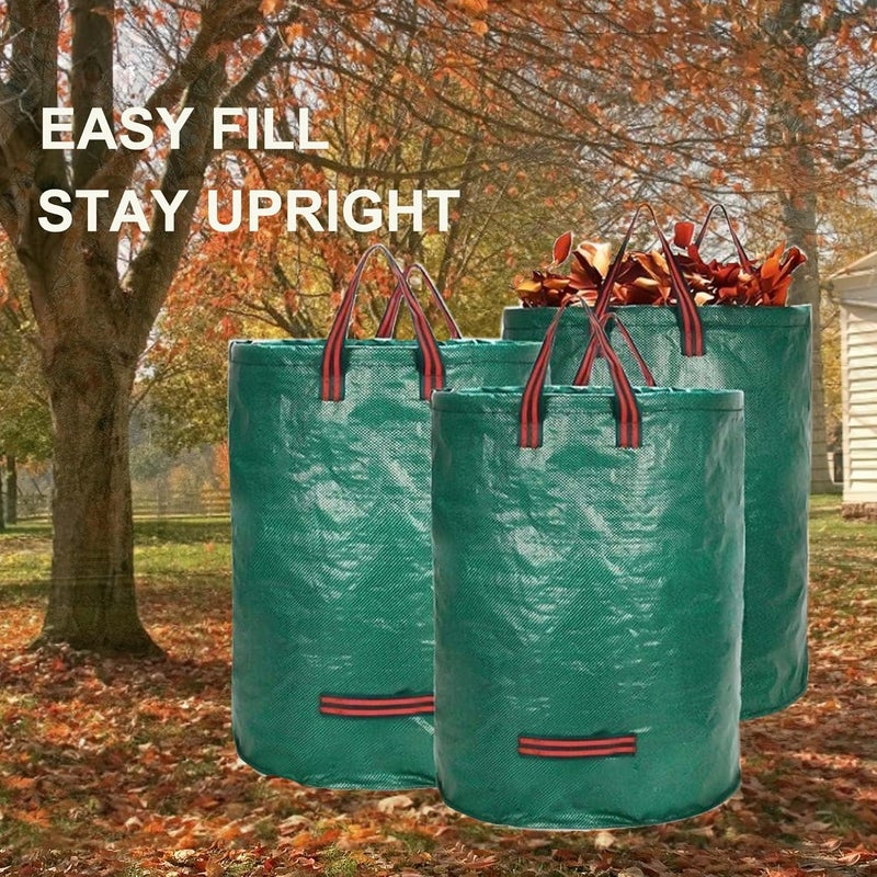 MTRSOCHO 72 Gallon Garden Waste Bag, Reusable Leaf Bag Yard Waste Bag 3 Pack Lawn Yard Bag with Reinforced Handles for Loading Garden Leaves and Trash - Image 3